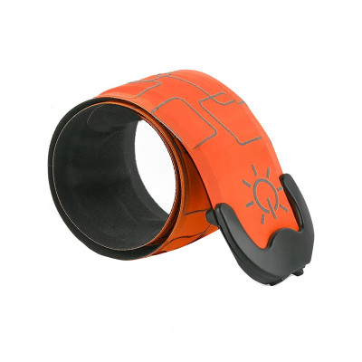 Светодиодный LED браслет на руку AY-062 для бега спорта USB аккумуляторный Orange