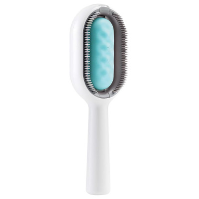 Модернизированная расческа для чистки и удаления шерсти кошек и собак DT-956 long для довгошерстных животных Blue