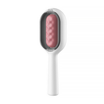 Модернизированная расческа для чистки и удаления шерсти кошек и собак DT-956 long для довгошерстных животных Pink