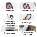 Модернизированная расческа для чистки и удаления шерсти кошек и собак DT-956 long для довгошерстных животных Pink