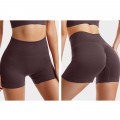 Шорты женские 1802# бесшовные для фитнеса пуш ап push up Коричневый M