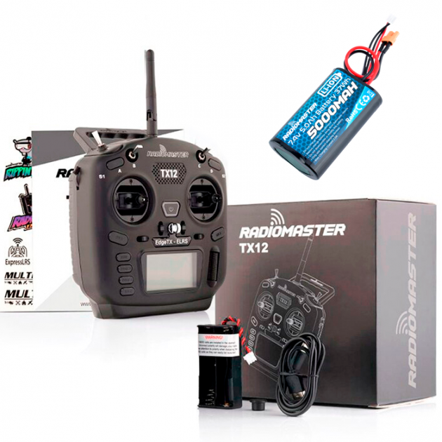 Пульт RadioMaster TX12 MKII ELRS M2 з акумулятором 21700 RadioMaster (1 x 5000мАг)