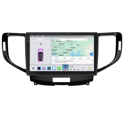 Штатная магнитола Lesko для Acura TSX II 2008-2014 экран 9" 4/64 QLED CarPlay 4G Wi-Fi GPS 360 Prime