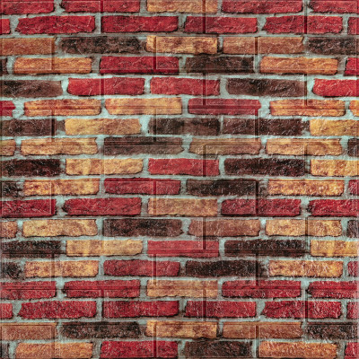 Самоклеющаяся декоративная 3D панель 700x770x5мм Бежево-коричневый Екатеринославский кирпич (047) SW-00000026