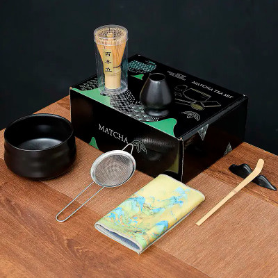 Набор Mavanto 5456 для приготовления чая матча 7 предметов Black