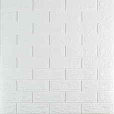 3D панель самоклеюча 690х780х5мм цегла Білий (001-5) SW-00000029